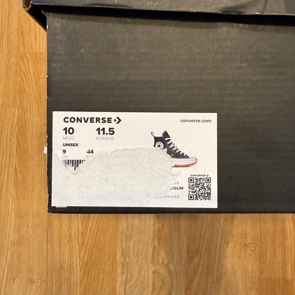 Converse Run Star Hike High Top Black White Gum Men’s 10 Women’s 11.5 New W/Box - Picture 10 of 11